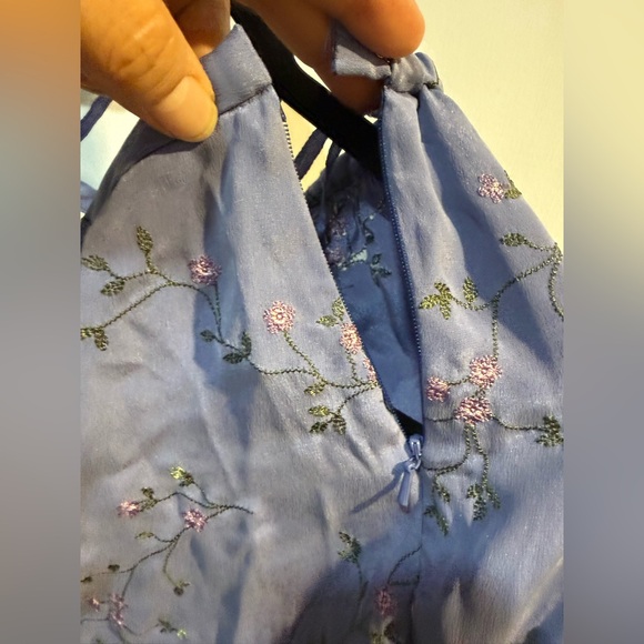 Rena Rowan Essentials Lavender Floral Silk Pants - Picture 3 of 7